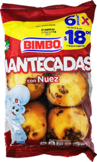 BIMBO MANTECADAS NUEZ C/6 184G