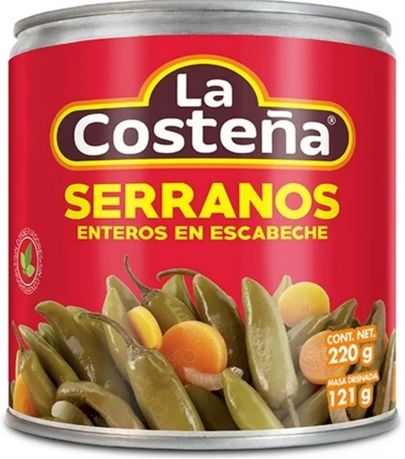 [0113011] CHILES SERRANOS  220GR COSTENA